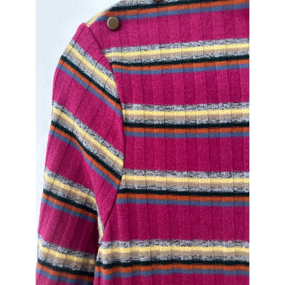 Esprit roll neck stripe top in pink - Picture 7 of 11